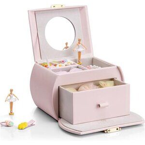 Kids Musical‎ Jewelry Box for Girls with Drawer, Music Box with White Ballerina